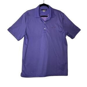 GREG NORMAN Mens Large Golf Polo Shirt Purple PlayDry Performance Short Sleeve